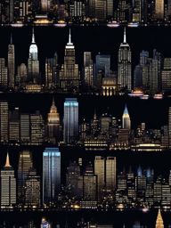 Best Wallpapers - Iconic New York City Skyline at Night  wallpaper style, intricate details, patterns, splash art, light colors