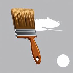 Paint Brush clipart - brush with thick white paint covering a surface  color,minimalist,vector clipart