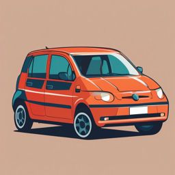 Subcompact Car Clipart - A compact car for efficient city driving.  color vector clipart, minimal style