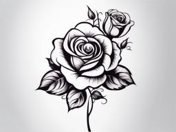 Simplistic rose tattoo, Delicate and straightforward rose tattoos. , color tattoo design, clean white background