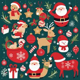 christmas clipart - festive illustration capturing holiday joy. 