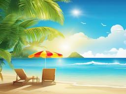 Summer Beach Wallpaper - Bright and sunny beach wallpaper, capturing the spirit of summer.  background wallpaper