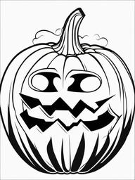 Pumpkin Lantern Coloring Pages - Halloween Light in the Darkness  minimal black outline printable sheet, coloring page