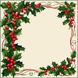 Christmas Border clipart - festive border with holly and berries  