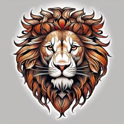 Fu lion tattoo, Tattoos featuring the Fu lion, a symbol of protection and good luck. , color tattoo designs, white clean background