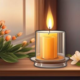 Aromatic Candle Sticker - Fragrant ambiance, ,vector color sticker art,minimal