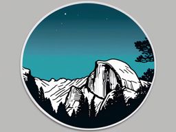 Yosemite Half Dome sticker- Granite dome in Yosemite National Park, , sticker vector art, minimalist design