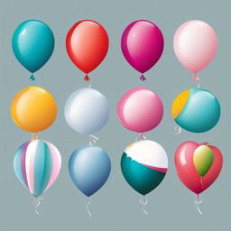 Wedding Balloons clipart - Colorful wedding balloons, ,vector color clipart,minimal