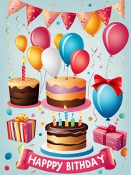 happy birthday clipart - birthday-themed illustrations for celebrations. 