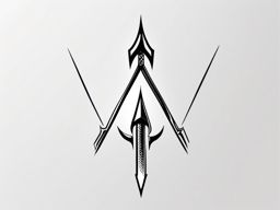 Arrow Tattoo - A sleek arrow tattoo pointing forward  few color tattoo design, simple line art, design clean white background