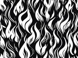 drawing of fire flames  minimal rough scribbles,doodles,black and white