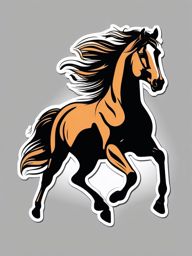 Horse Sticker - A galloping horse with flowing mane. ,vector color sticker art,minimal