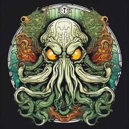 Cthulhu  colors,professional t shirt vector design, white background