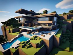 cliffside mansion with dramatic cliff views - minecraft house design ideas minecraft block style