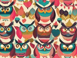 Owl Cute Wallpaper - Playful owls in a cute style  ,desktop background wallpaper