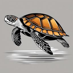 Turtle Images - Gracefully gliding through a pond, the turtle becomes a living work of art in these captivating images.  vector art, clipart, minimal