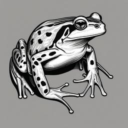 drawing of northern leopard frog  minimal rough sketch scribbles,doodles,black and white