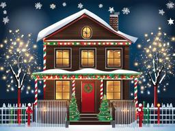 Happy Holidays clipart - holiday lights decorating a house  