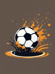 Soccer clipart - soccer ball splashing into a puddle  color,minimalist,vector clipart