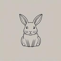small simple rabbit tattoo  minimalist color tattoo, vector