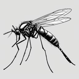 sketch of mosquito  minimal rough sketch scribbles,doodles,black and white