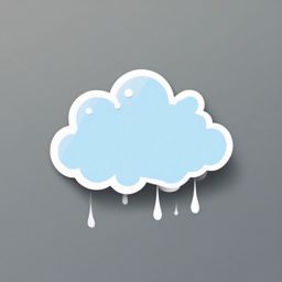 Cloud with snowfall sticker- Gentle and serene, , sticker vector art, minimalist design