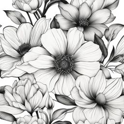 birth flower tattoos black and white design 
