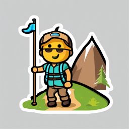 Hiking Stick and Trail Emoji Sticker - Trailblazing trek, , sticker vector art, minimalist design