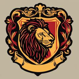 Harry Potter clipart - Gryffindor crest with a lion  color,minimalist,vector clipart