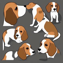 Beagle Clip Art - Beagle with a keen sense of smell,  color vector clipart, minimal style