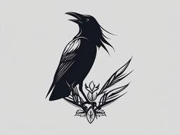 crow tattoo minimalist  simple vector color tattoo