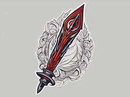 arya needle sword tattoo  simple vector color tattoo