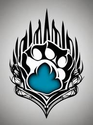grizzly bear paw tattoo  simple vector color tattoo