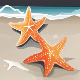 Starfish Clipart - A starfish on the beach shore.  color clipart, minimalist, vector art, 