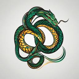 gemini tattoo snake  simple vector color tattoo