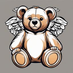 angel teddy bear tattoo  simple vector color tattoo