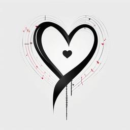 Heart Rate Tattoo with Name - Personalize your heartbeat tattoo by incorporating a name along with the heart rate design.  simple vector color tattoo,minimal,white background