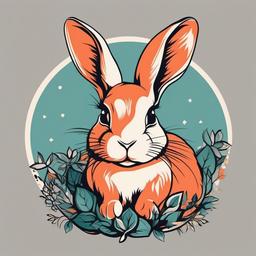 bunny tattoo small  minimalist color tattoo, vector