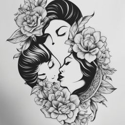 matching best friend tattoos black and white design 