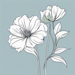 Outline flower clipart, A simple and elegant outline of a flower.  simple, 2d flat