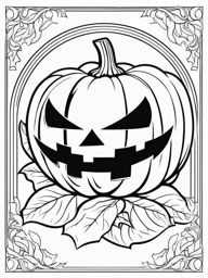 pumpkin coloring pages - a carved pumpkin shines with a spooky face on halloween night. 