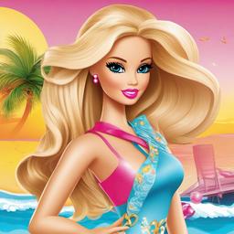 Barbie clipart - Barbie at the beach  clipart