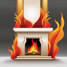 Flame clipart - fire flames in a fireplace  vector clipart