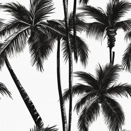 drawing of a palm tree with coconuts  minimal rough sketch scribbles,doodles,black and white