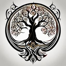 tree of life tribal tattoo  simple vector color tattoo
