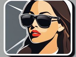 Sunglasses Sticker - Stylish sunglasses icon, ,vector color sticker art,minimal