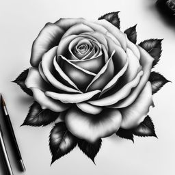 Rose tattoo realistic, Realistic and detailed renditions of roses in tattoo art.  color, tattoo patterns, white clean background