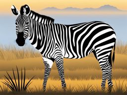 zebra clipart: striped zebra roaming the savannah. 
