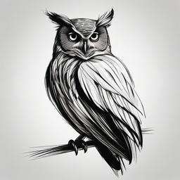 sketch of an owl  minimal rough sketch scribbles,doodles,black and white