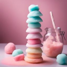 a tower of colorful cotton candy, with a light and airy texture that melts in your mouth. 